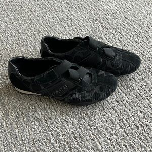 Coach Velcro sneakers black logo size 6.5